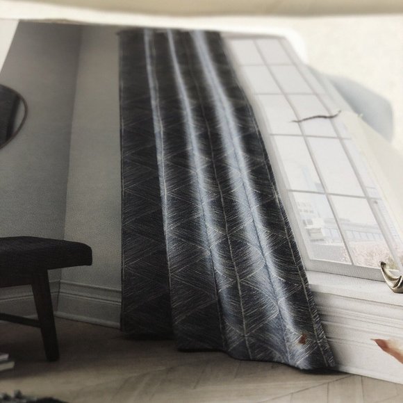 Project 62 Window Curtain Blackout Panel 50inW x 84 in L Blue Modern Stroke - Picture 1 of 6